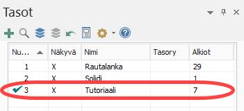 Tasot-hallintaikkunassa alkioiden lukumäärä ei ole 0. Huom.: Luomasi pisteiden lukumäärä voi poiketa kuvan lukumäärästä. 12.