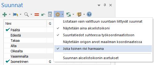 Mastercam tutustumisopas 10: Kuvannot ja suunnat 3. Aseta Suunnat-hallintaikkuna päällimmäiseksi klikkaamalla Suunnat-alaotsikkoa.