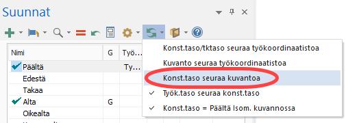 Huomaa, että konstruktiosuunta ja työkalusuunta seuraavat kuvantoa kuten säännöissä