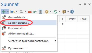 Konstruktiosuunta ja työkalusuunta säilyvät Päältä-suunnassa, koska niitä ohjaa sääntö Konstruktiotaso = Päältä