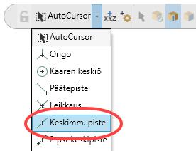 Suora päätepistein -toimintoikkuna avautuu ja Mastercam pyytää ensimmäistä päätepistettä. 3.