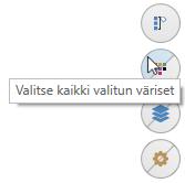 Mastercam tutustumisopas 1: Mastercamin käyttöliittymän yleiskatsaus 7. Klikkaa Poista valinta. 8. Klikkaa Valitse kaikki valitun väriset.