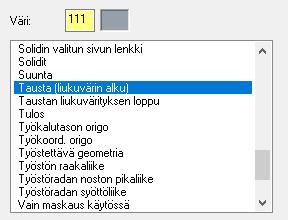 Syötä Väri-kenttään 163 ja paina [Enter]. Nyt geometria luodaan tällä värillä. 4.