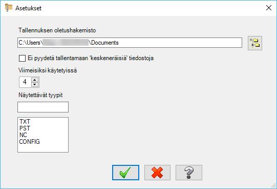 Mastercam tutustumisopas 6: Tiedostojen käsittely Tässä valintaikkunassa määritellään Zip2Go-ohjelman oletusasetukset. Varmista, että tallennuksen oletushakemisto on \Documents kansio. 4.