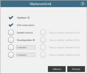 5.C. Järjestelmänvalvoja-asetukset (jatkoa) Näytemerkinnät (jatkoa) 10773TA Kuva 27. Maxwell CSC -näytemerkintänäyttö.