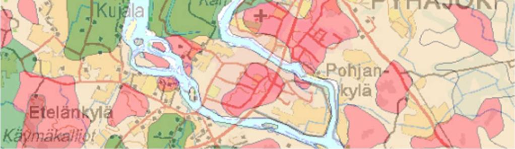 3 Maankäyttö Suunnittelualue on Pyhäjoen rakennettua keskusta-aluetta. Kaavoituksessa ei ole esitetty suuria muutoksia nykytilanteeseen.