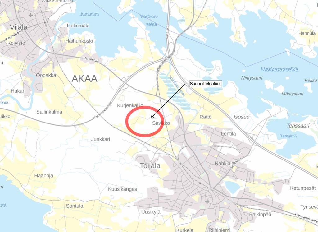 Raportti 2/8 YKK64225 31.8.2018 1 Johdanto Tässä työssä on laadittu tasauksen, hulevesien hallinnan ja vesihuollon yleissuunnitelma Akaa Point -alueelle Akaassa.