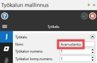 LUKU 3 PYÖREÄVARTISEN 3D-TYÖKALUN LUOMINEN Tässä luvussa luodaan varreltaan pyöreä 3D-työkalu käyttäen pääasiassa oletusarvoja ja helposti käsiteltäviä teräpalan ja pitimen malleja.