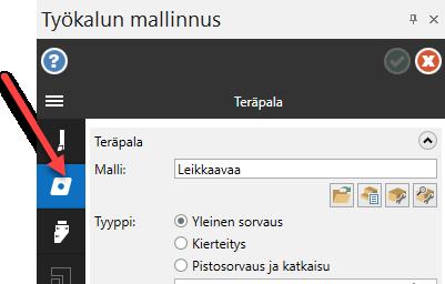 Mastercam työkalun mallinnusopas 4: Teräpalojen liittäminen pitimiin 3. Klikkaa Valitse Solidin hallinnasta. 4. Avaa Solidien hallinta klikkaamalla Mastercamin Solidit-välilehteä.