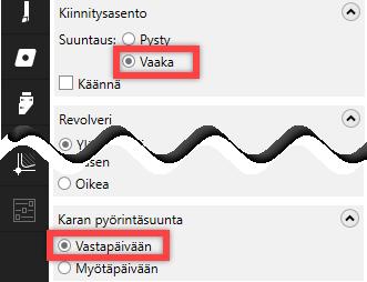 pyörintäsuuntaksi vastapäivään. 5.