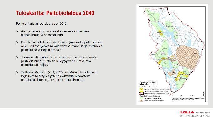 tulevaisuuskartat verkkoon (http://pohjois-karjala.fi/maakuntakaava2040 > Biotalouden tulevaisuuskartat) Kuva 6).