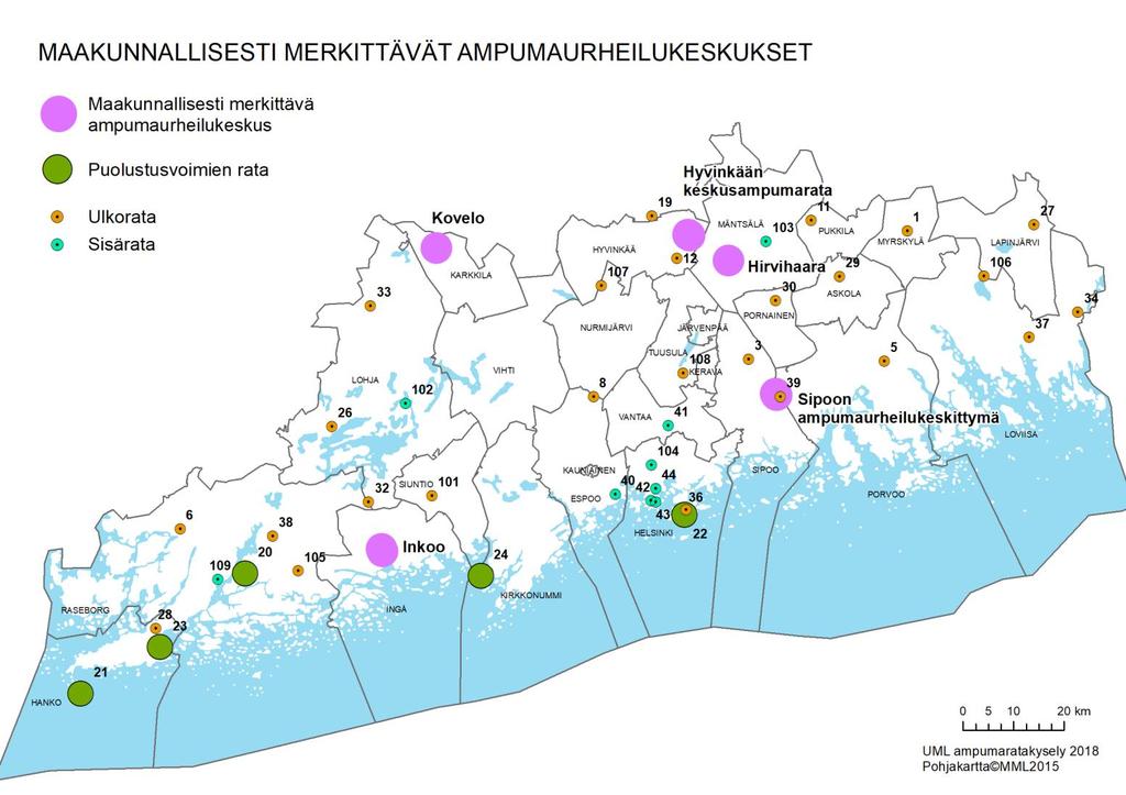 Lukijalle Uudenmaan ampumaradat -verkoston kehittämissuunnitelma on luonnosvaiheessa ja kommentoitavana 31.1.2019 asti. Tähän liitteeseen 1. on koottu tiedot Uudenmaan ulkoampumaradoista.