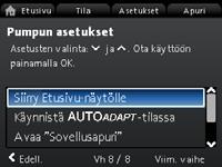 8.3.2 "Pumpun asetukset" Startupguide_Auto_Adapt_1 Suomi (FI) Kuva 57 Käyttöönottotoiminto: Pumpun asetukset "Käynnistä AUTOADAPT-tilassa" Jos valitset "Käynnistä AUTOADAPT-tilassa", pumppu toimii