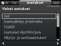 "Monipumppuprofiilin valinta" "Kieli" "Etusivu" > "Asetukset" > "Väylätietoliikenne" > "Monipumppuprofiilin valinta" Tästä valikosta löytyvät seuraavat vaihtoehdot: Yhteensopivuus malleille A, B, C