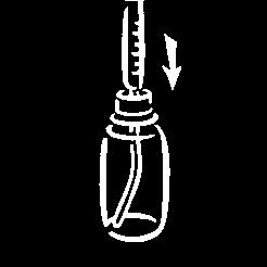 Rapamunen laimennusohjeet 1. Avaa pullon turvakorkki puristamalla korkin sormilovia ja kiertämällä. Työnnä ruiskun adapteri pulloon kunnes se on kunnolla pullon suulla.