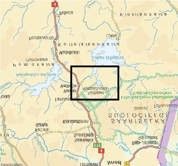 Nattastunturien ja Sompiojärven maisemat 0 5 10 km