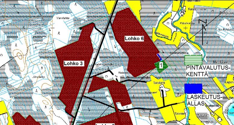 Kuva 4 1-vaihtoehdon mukainen tuotanto-/vesiensuojelusuunnitelma. 2.