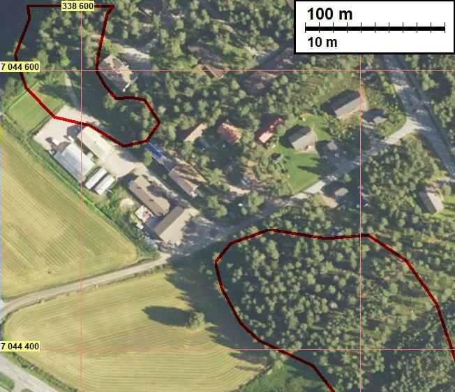 Punaiset pallot osoittavat Katiskosken tekemät löydölliset koekuopat ja vihreät pallot löydöttömät koekuopat.