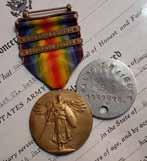 Sis. Tutkimus. Mitali myönnetty 1944 / Purple Heart WW1 to Clifton J. Williams, who was wounded in Action on Sept.