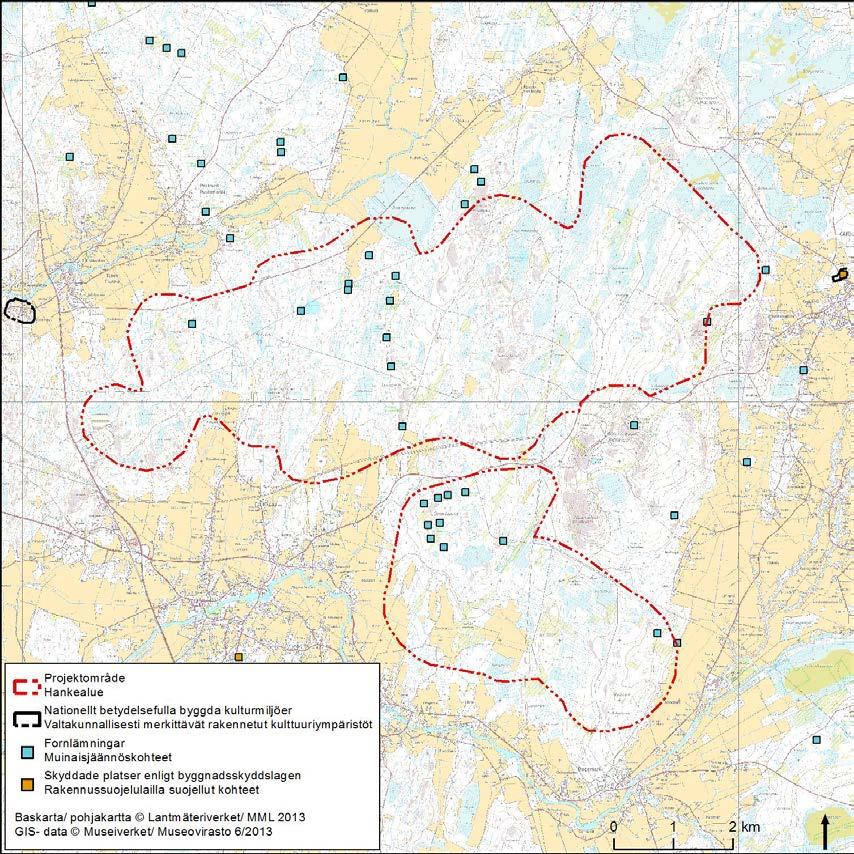 2.9.2013 41 (53) Kuva 22. Hankealueella ja lähiympäristössä sijaitsevat muinaisjäännökset ja RKYkohteet. 5 Arviointityön kuvaus 5.