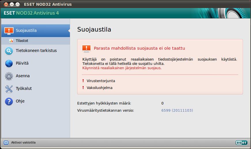 Laajennettu tila: Apua saa ESETin asiakastuesta ESET-sivustosta. ESETin asiakastuki vastaa nopeasti kysymyksiin ja auttaa määrittämään ratkaisun. 3.1.