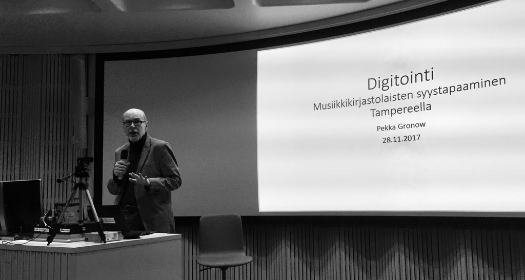 Päivän vierasohjelman päätti Pekka Gronow, aiheenaan musiikin digitoinnin mahdollisuudet.