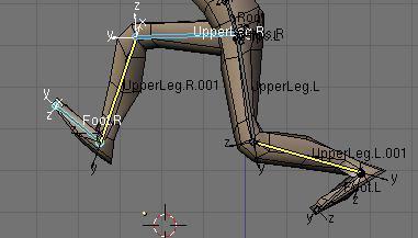 19 Kuva 27. Inverse Kinematics jalkojen liikuttelussa. Tässä tilanteessa koko jalka liikkuu jos pelkästään jalkaterän luuta liikutetaan. 2.4.