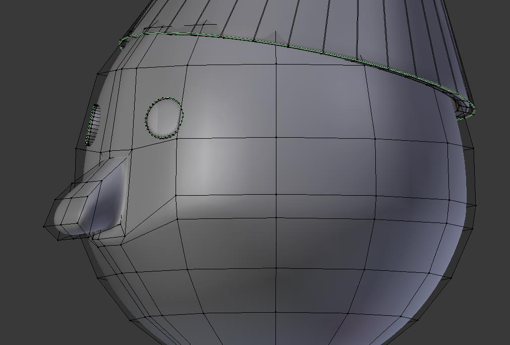 Ensimmäisenä kuutio, minkä jaoin subdivision-modifierilla, tämän operaation jälkeen kuution muoto muistuttaa enemmän palloa, kuin kuutiota.