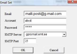 E-Mail Set valikko: Custom valikko: 1. klikkaa ensin ja valitse avautuvasta ikkunasta tallennuskohteeksi SD muistikortti 2.