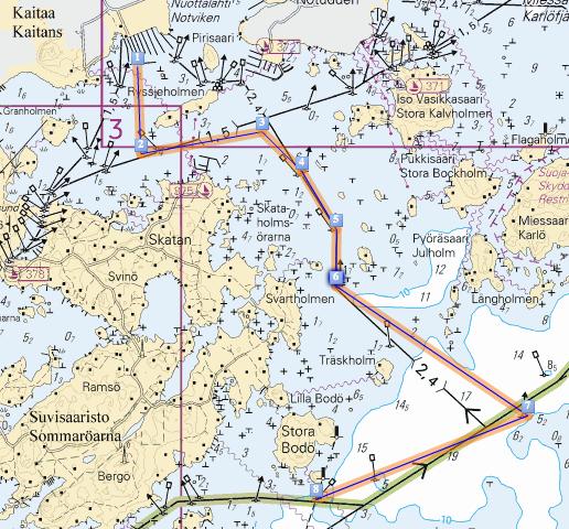 Meritie ry: Tiistaikilpailujen säännöt 29.5.2018 2(5) Lähdön jälkeen 1. Ryssjeholmenin länsipuolella oleva punainen merkkipoiju jätetään vasemmalle, 2.