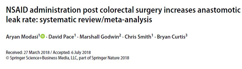 Modasi A Surg Endosc 2018 we advice great caution when prescribing NSAIDs
