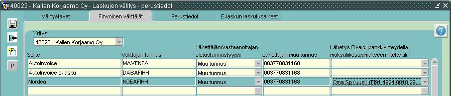 2.3 Pankkiyhteys Perustiedot Sopimukset Liitä sopimukseen uusi tili Liitä