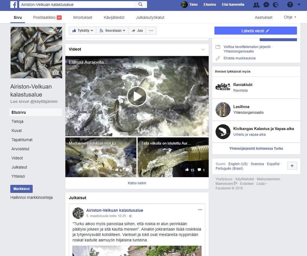 Kalastusalueella on myös