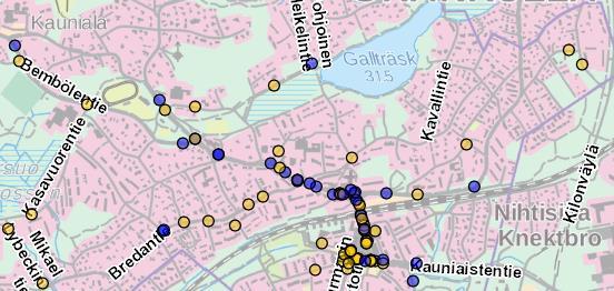 Kauniaisten liikenneonnettomuudet 2007-2017.