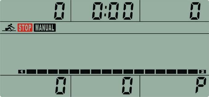 Aseta UP- tai DOWN-painikkeella RESISTANCE LEVEL (vastustaso), TIME (Aika) (tai Meters (Metrit)), STROKES (vedot) ja CALORIES (kalorit) ja vahvista painamalla ENTER.