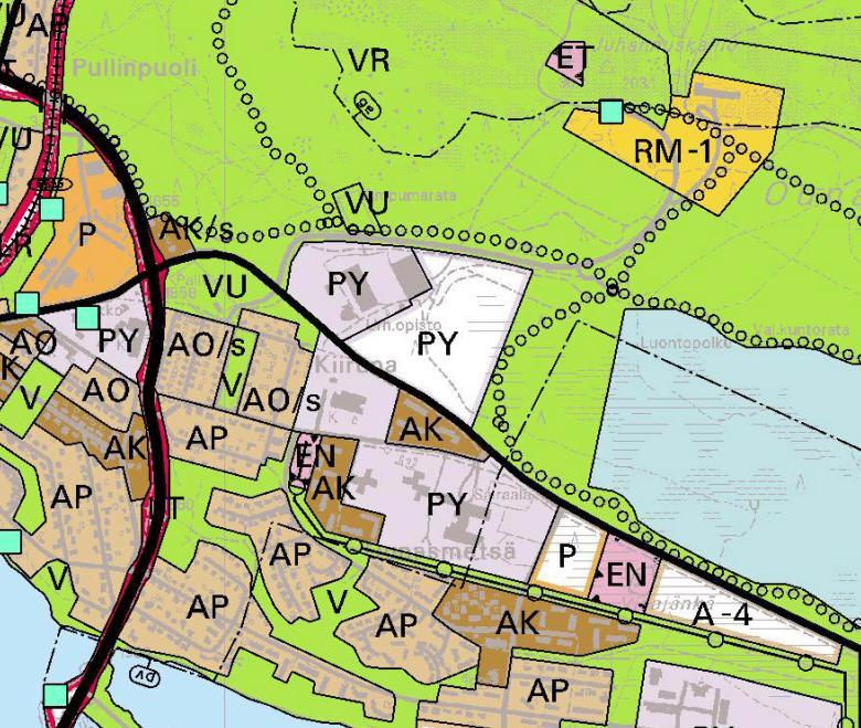 Suunnittelualue on maakuntakaavassa taajamatoimintojen aluetta (A-39).