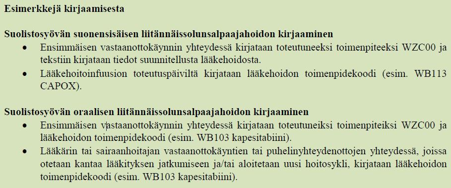 Koodin WZC00 Hoidon suunnittelu tai konsultaatio kirjaaminen (1) Lääkehoitojen kirjaamisessa koodi WZC00 kirjataan eri Kristiina Kahur, MD MPH erikoisaloilla lääkärinkäynnin yhteydessä