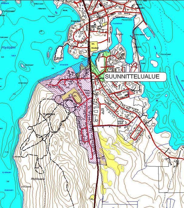 2/16 1.2 Kaava-alueen sijainti Suunnittelualue sijaitsee Kemijärven Pöyliövaarassa, suurilta osin Pöyliövaaran ja Luusuantien välisellä alueella 1.