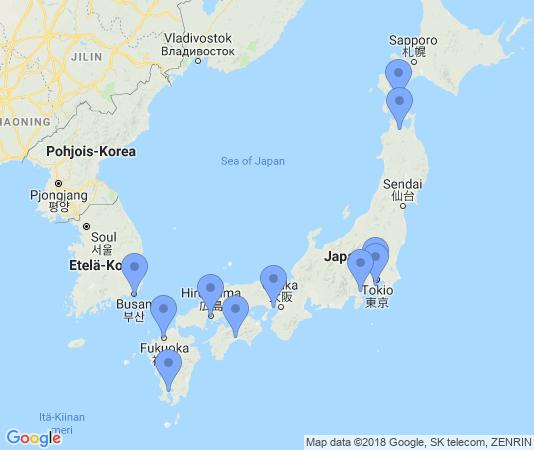 kansallispuistoon, Kiotoon, Hiroshiman Rauhan puistoon ja museoon, Busaniin ja Kamakuraan palvelupalkkiot ja kantajamaksut hotelleissa palveluraha ja kantajamaksut