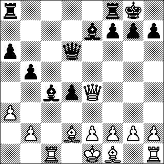 Pelijatkossa valkea viivyttelee liian pitkään siirron e3 kanssa. 9///Md5!:/b4!c6"!! Musta estää jälleen 15.e3:n, koska 15.-Rxf3+ 16.gxf3 Td8 olisi jo ratkaisevaa. Nyt musta uhkaa 15.