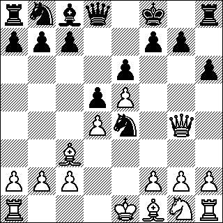 -78- Upseeriuhrauksen vastaanottaminen voittaa suoraviivaisesti jatkossa 22.bxc4 bxc4! 23.e4 Lxc3+ 24.Ld2 Lxd2+ 25.Txd2 c3! 26.Txd3 c2 27.Txd8 Taxd8. 33///Md4!34/Me3!Ee5!