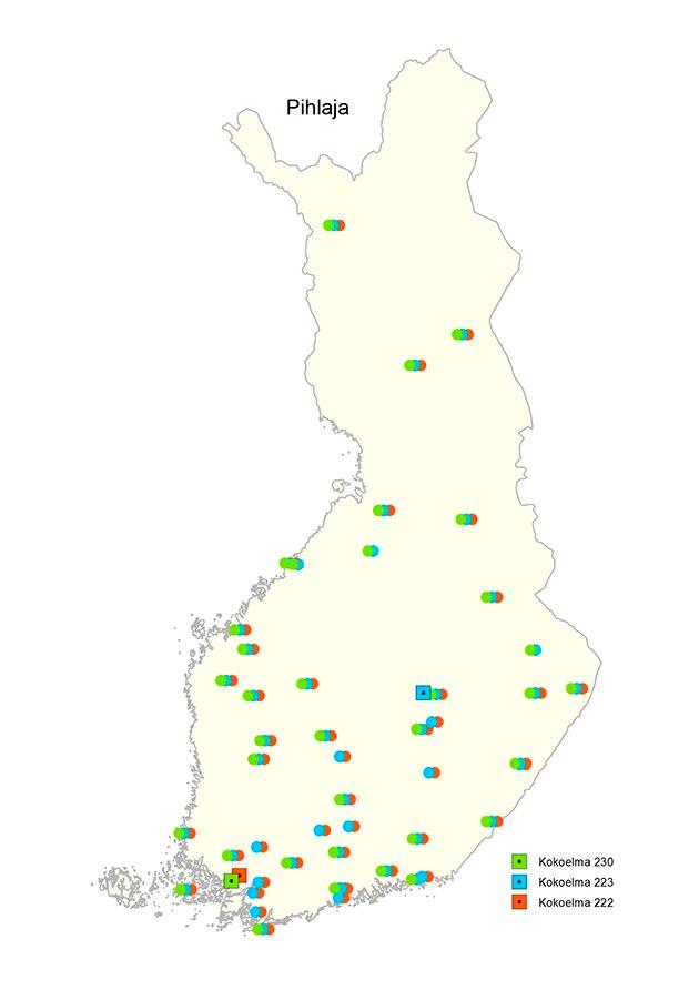 MAA- JA METSÄTALOUSMINISTERIÖN JULKAISUJA 2018:11A Pihlajalle on perustettu kolme geenivarakokoelmaa pääosin siemensyntyisillä taimilla.