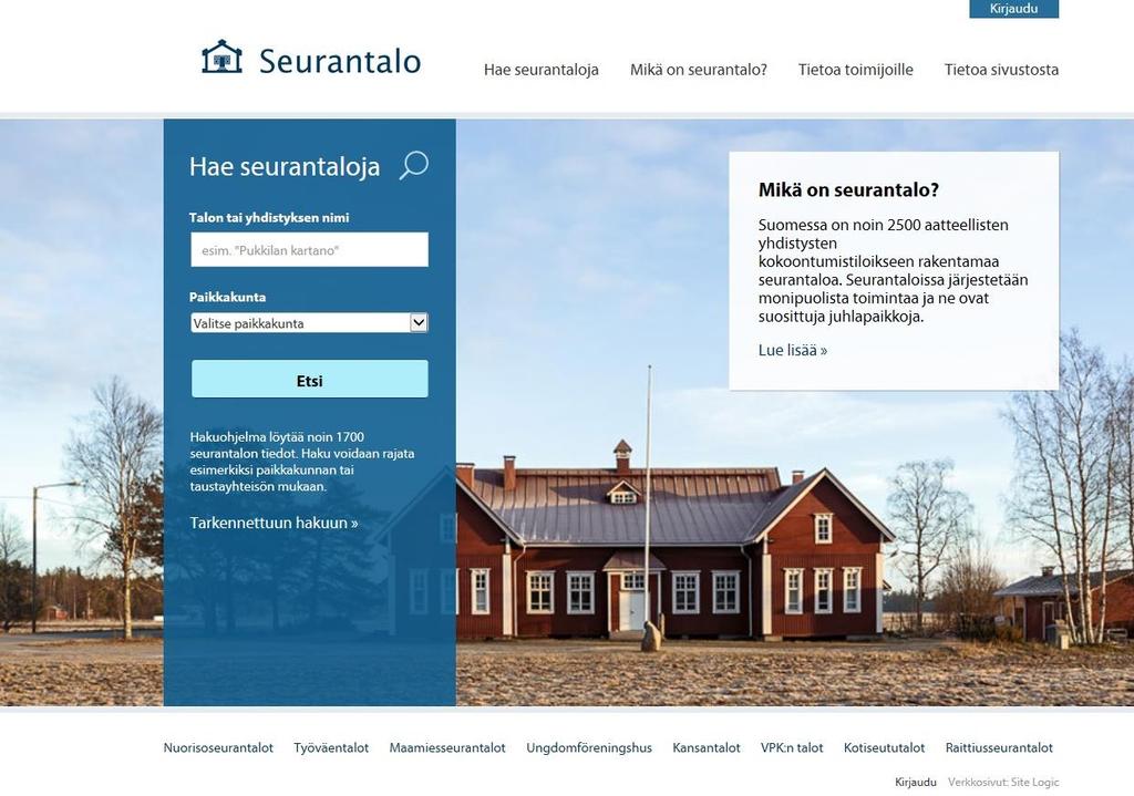 Palveluun kirjautuminen Kirjaudu sisään etusivun linkistä. Tarvitset käyttäjätunnuksen ja salasanan.
