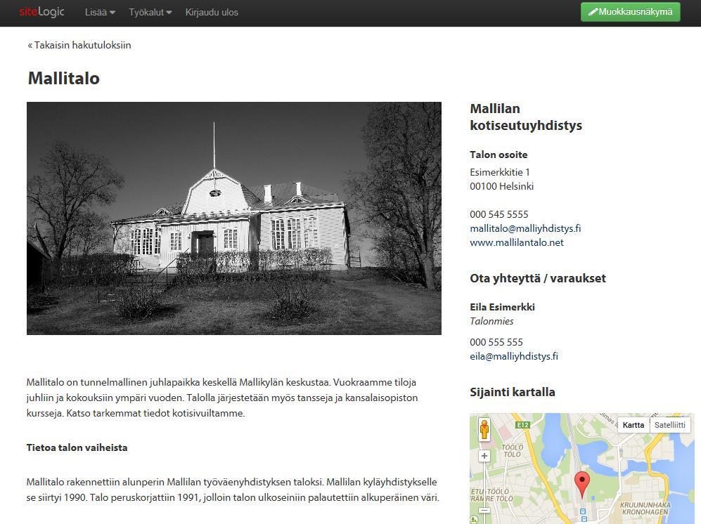 Talosivu Talosivu aukeaa. Tarkista tiedot.