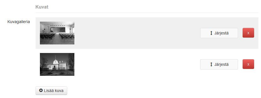 Nyt olet valinnut kuvat talosivulle.
