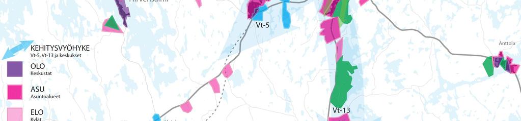 Kehitysvyöhyke -alueet ovat seudun pääkehityssuuntia, jotka on muodostettu tunnistetuista seudun kärkihankkeista, joilla on arvioitu olevan merkittäviä positiivisia seudullisia vaikutuksia.