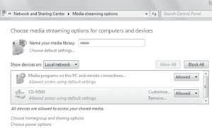 (Esimerkki: Windows Media Player 12 (Windows 7)) NAS-palvelin tai tietokone, jossa muu DLNApalvelinohjelmisto Määritä median jakamisen asetukset toisen laitteen