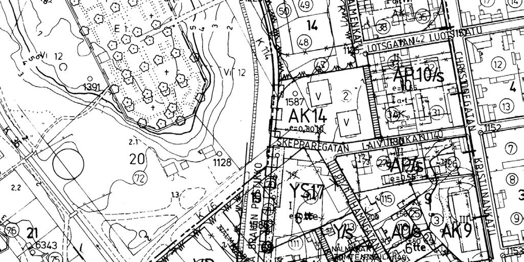 Sivu 9 / 9 Utdrag ur detaljplan från 1982. Ote asemakaavasta vuodelta 1982. MARKÄGO PÅ PLANERINGSOMRÅDET Planeringsområdets mark ägs av staden Jakobstad.
