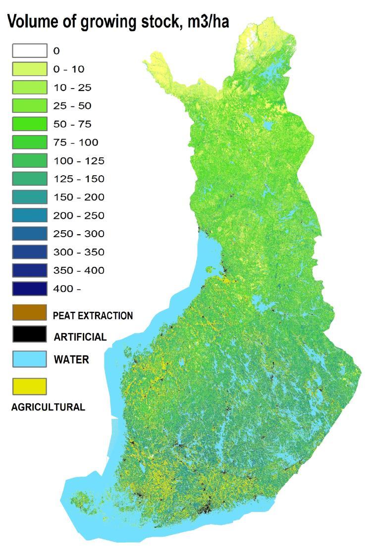 MVMI teemakartat Monilähde-VMI:n puustotunnukset