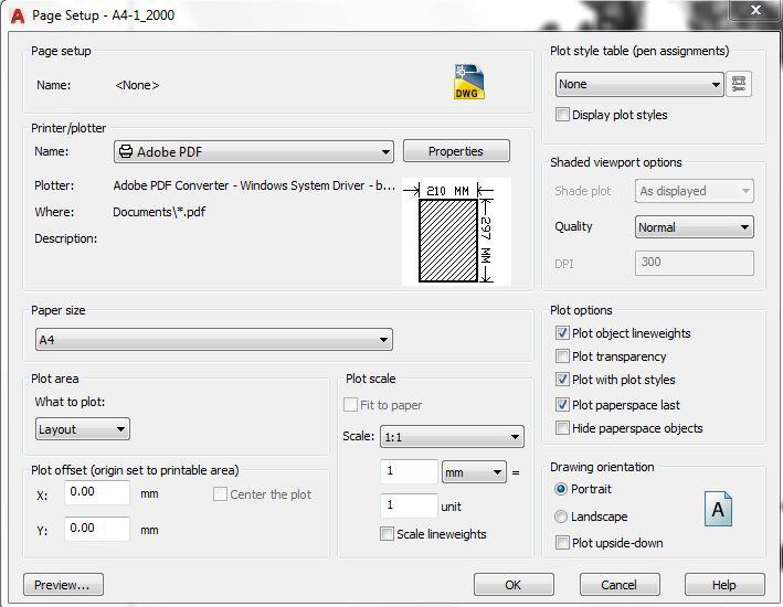 Klikatessa Modify, Autocad avaa jälleen uuden ikkunan halutun sivun asetusten muuttamiseen. Kohdassa Printer/plotter valitaan tulostin, tässä tapauksessa tehdään PDF, eli valitaan se valikosta.